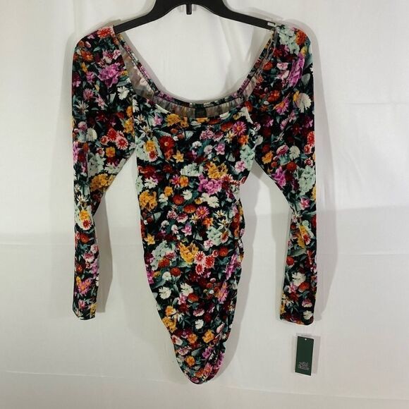 Wild Fable Multi Color Floral Velvet Mini Dress - Picture 4 of 7